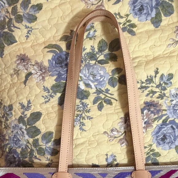 Consuela Vibrant Zigzag Tote in Pink, Yellow, and Blue - Picture 9 of 15